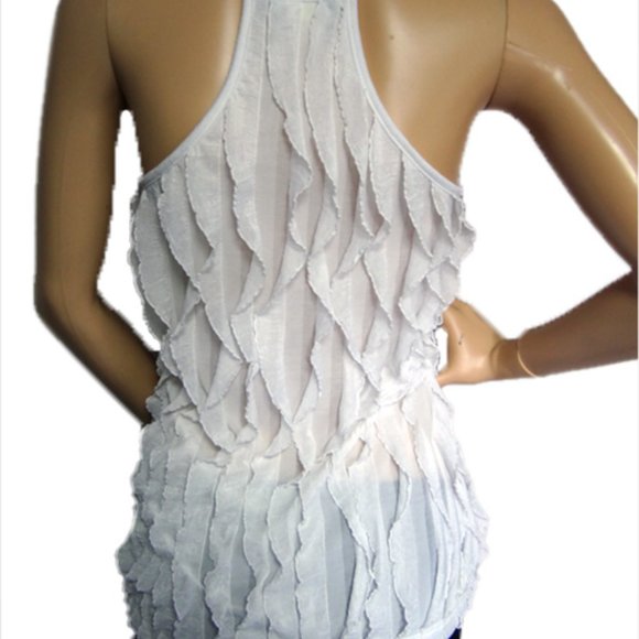 Summery White Ruffle Top - Picture 2 of 3